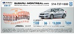 蒙特利爾SUBARU MONTREAL車行 2016款斯巴魯Impreza 5門 每半月付款108元